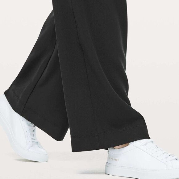 Lululemon Noir Pant *Woven Black Wide Leg Tie Waist Pants- Size 2 - Picture 4 of 14